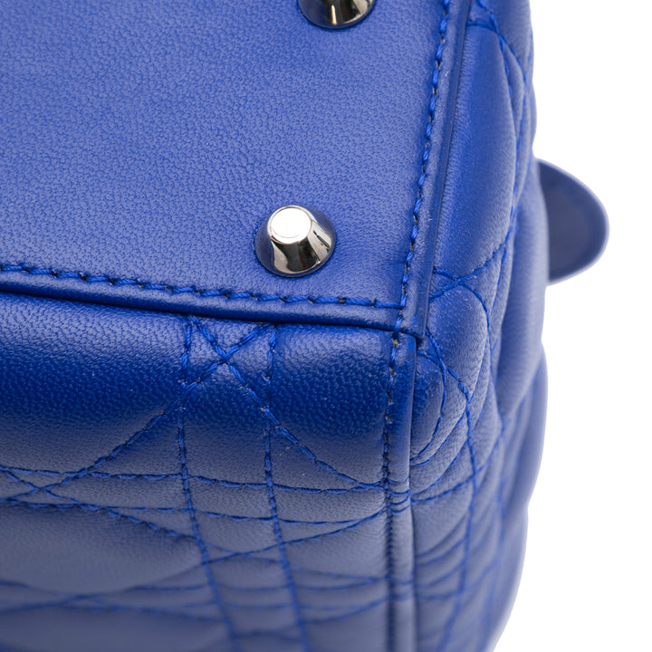 Mini Lambskin Cannage Lady Dior Blue - Gaby Paris
