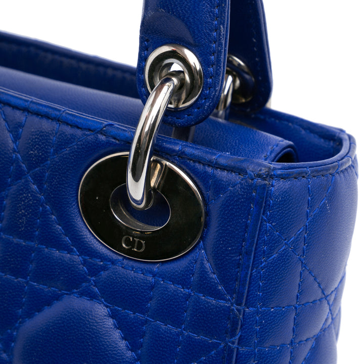 Mini Lambskin Cannage Lady Dior Blue - Gaby Paris
