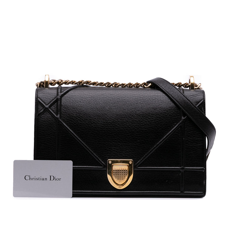 Dior Medium Cuir de veau Diorama Flap Noir