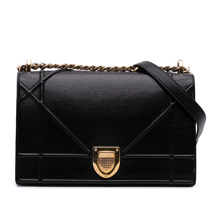 Dior Medium Cuir de veau Diorama Flap Noir