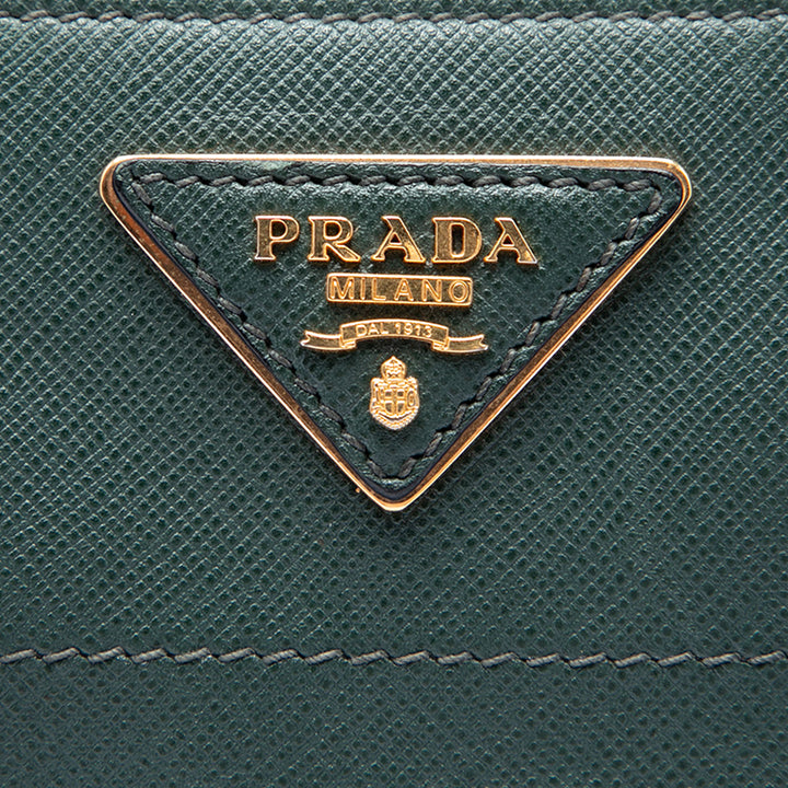 Prada Cabas Souple Triple Poche Saffiano Vert – vue 5 – GABY PARIS