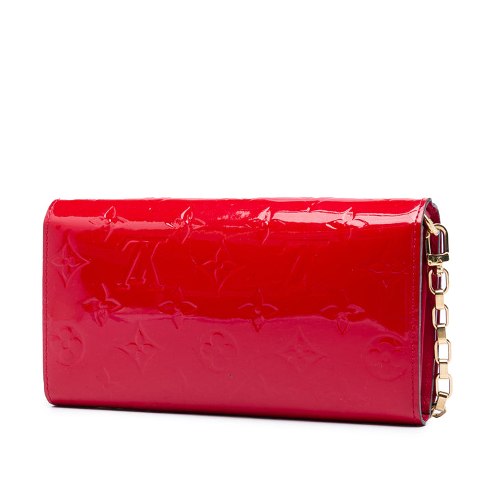 Louis Vuitton Chaîne Portefeuille Cuir verni Monogram Rouge – vue 2 – GABY PARIS