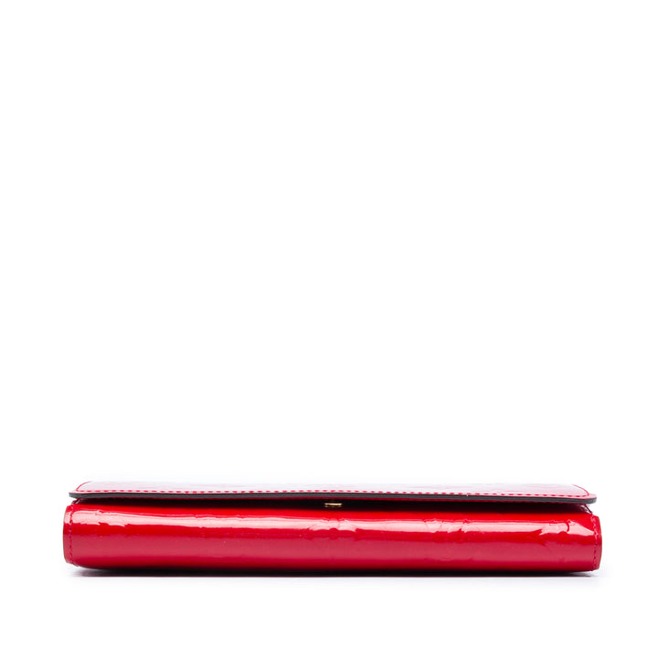 Louis Vuitton Chaîne Portefeuille Cuir verni Monogram Rouge – vue 3 – GABY PARIS