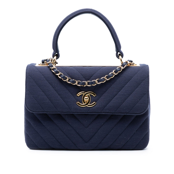 Chanel Small Chevron Jersey Trendy CC anse supérieure à rabat