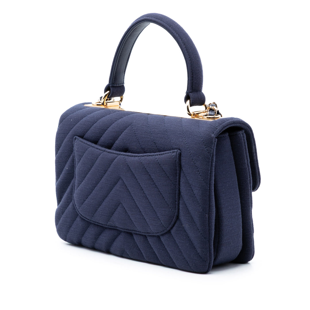Chanel Small Chevron Jersey Trendy CC anse supérieure à rabat