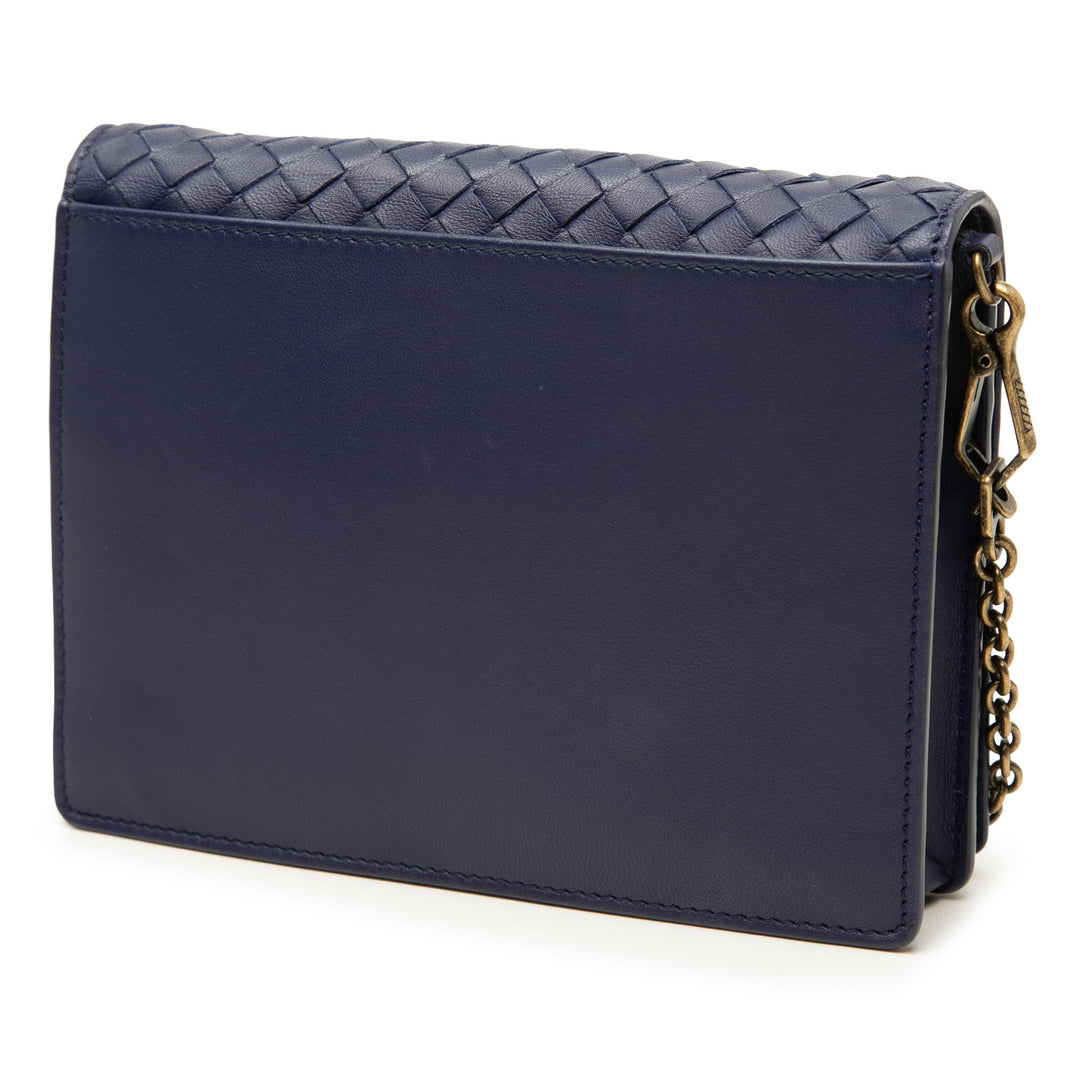Bottega Veneta Sac bandoulière Intrecciato Wallet on Chain nappa Bleu – vue 2 – GABY PARIS