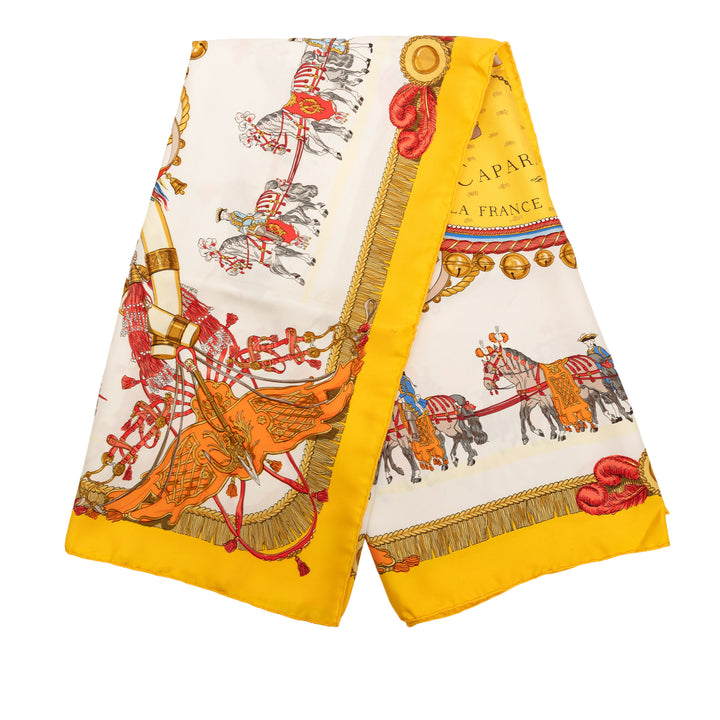 Hermès Caparacons De La France Et De L Inde Foulard 90 Soie