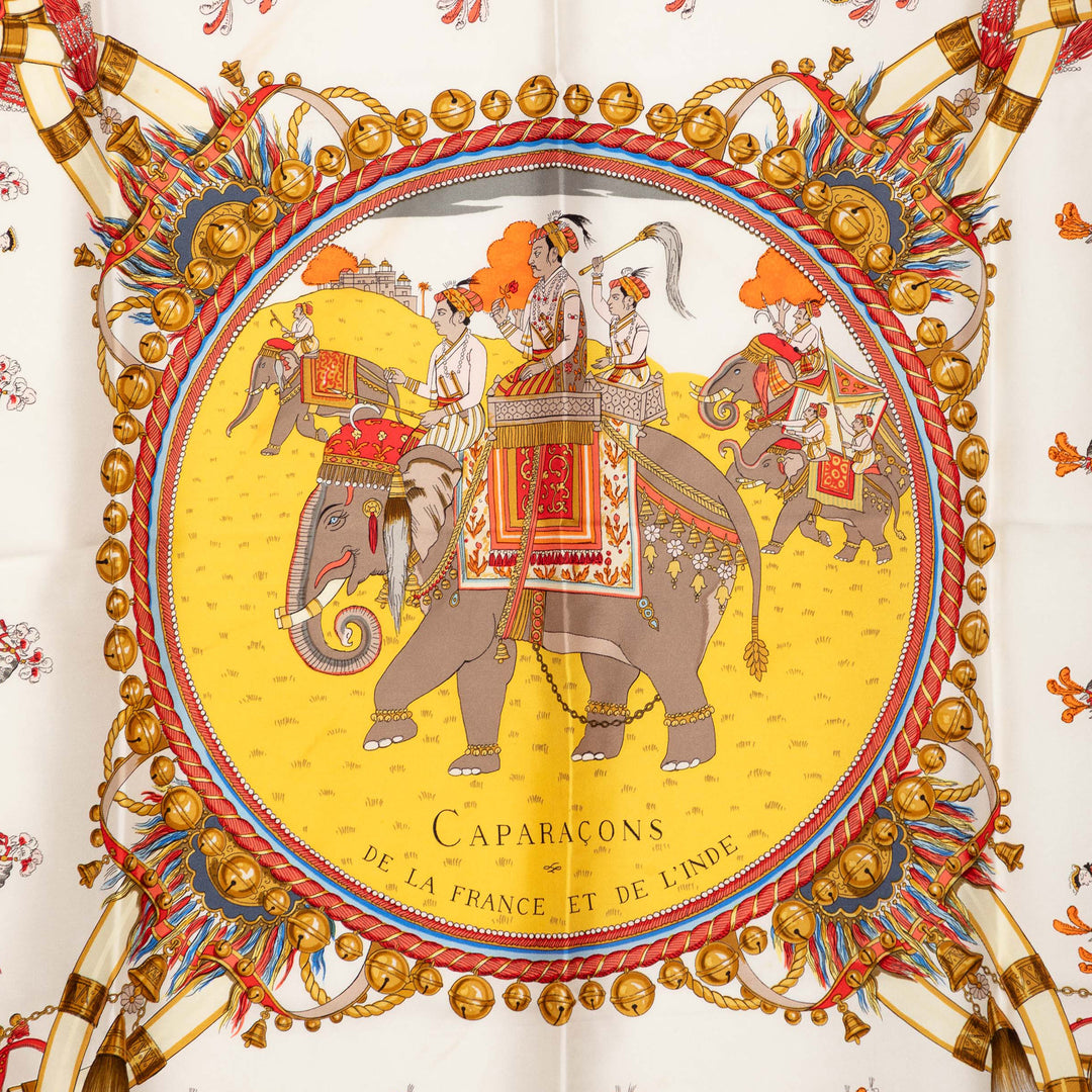 Hermès Caparacons De La France Et De L Inde Foulard 90 Soie