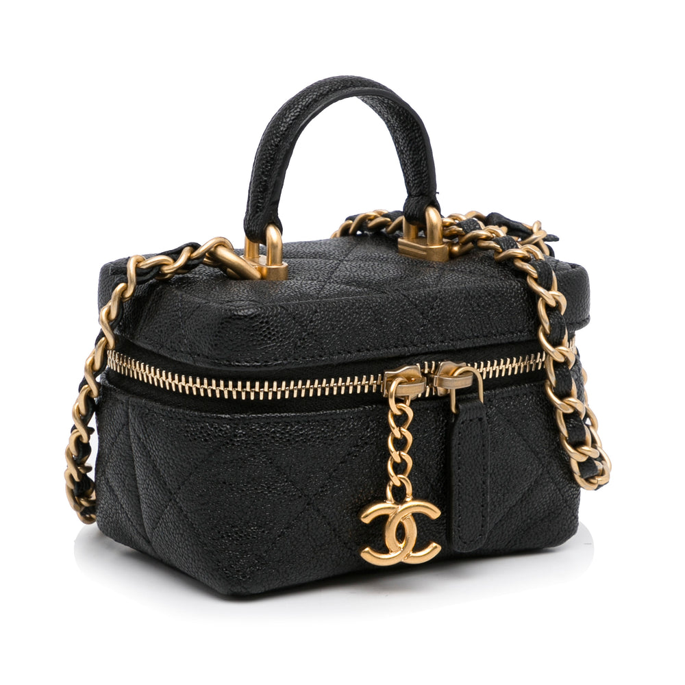 Micro Caviar Vanity Case with Chain Black - Gaby Paris