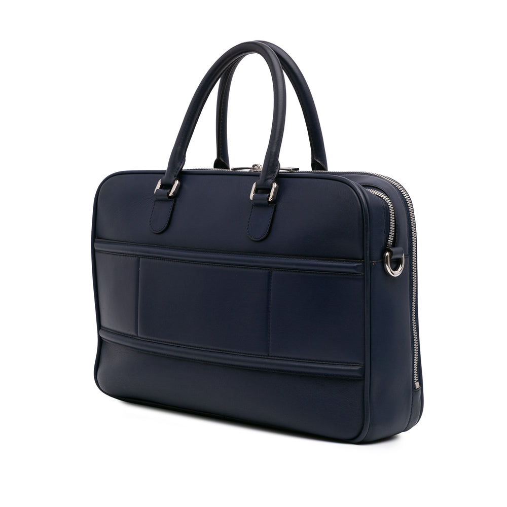 Leather Business Bag Blue - Gaby Paris