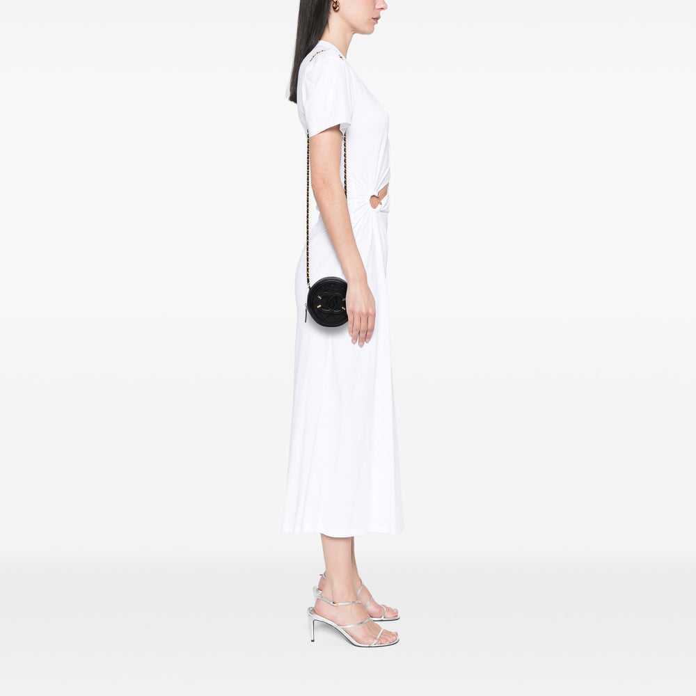 Caviar CC Filigree Round Clutch with Chain Black - Gaby Paris