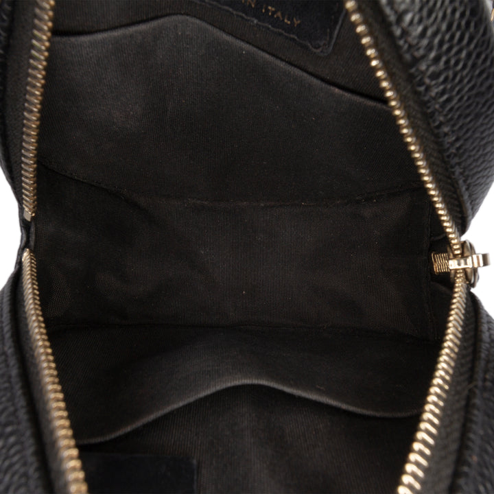 Caviar CC Filigree Round Clutch with Chain Black - Gaby Paris