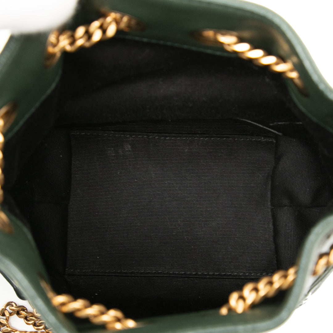 Saint Laurent Mini Matelassé Cuir Joe Bucket Sac