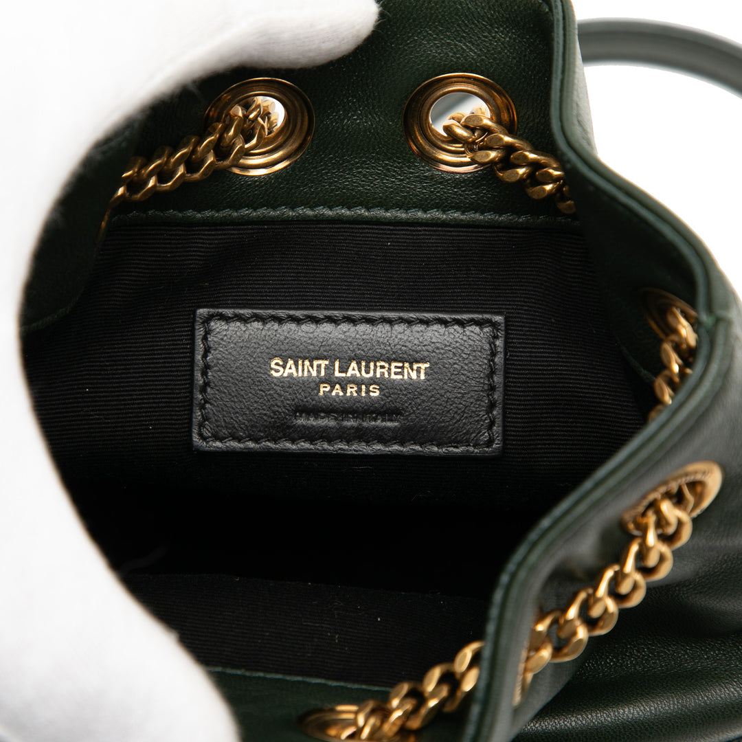 Saint Laurent Mini Matelassé Cuir Joe Bucket Sac