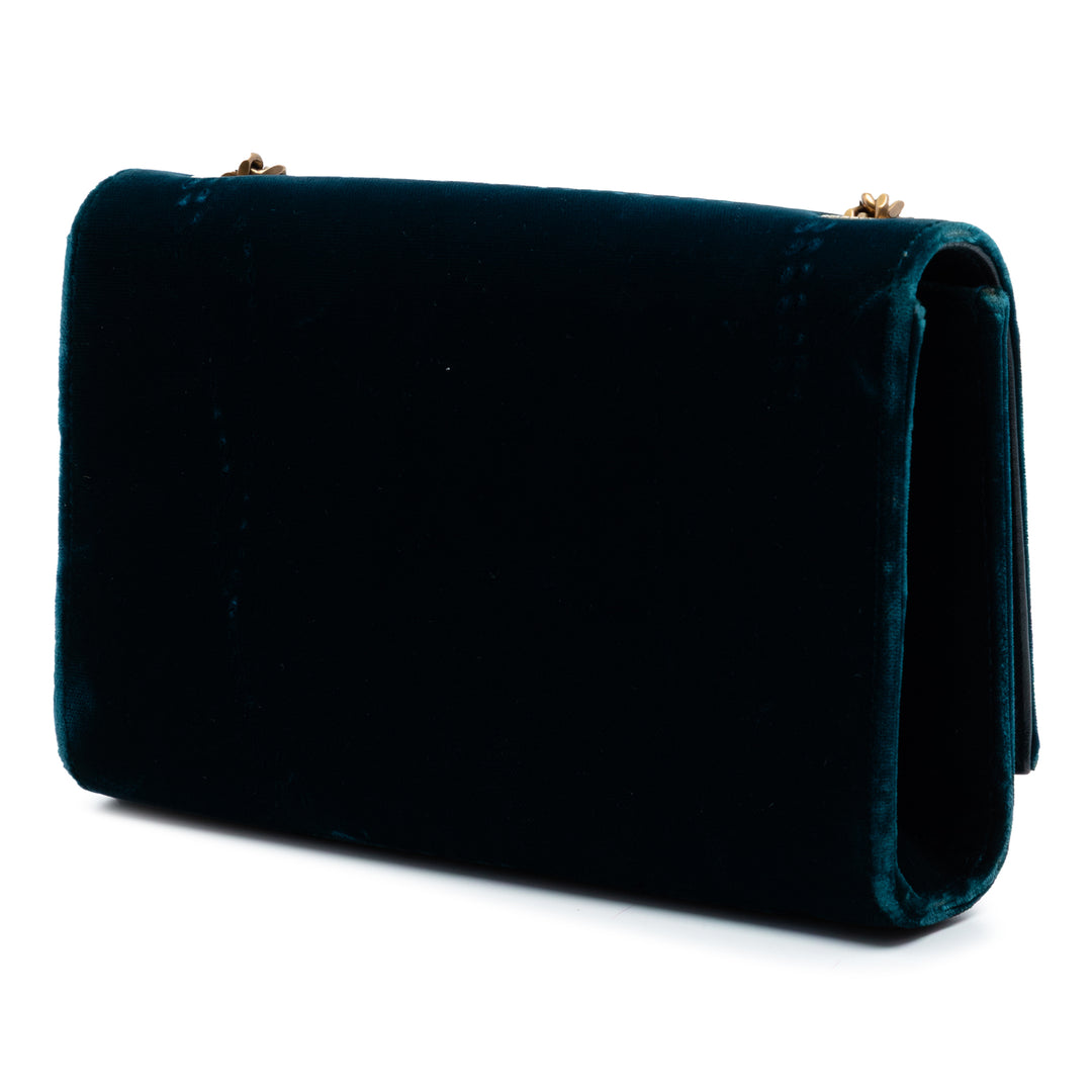 Saint Laurent Small Velours Monogram Kate Pompon Sac porté croisé