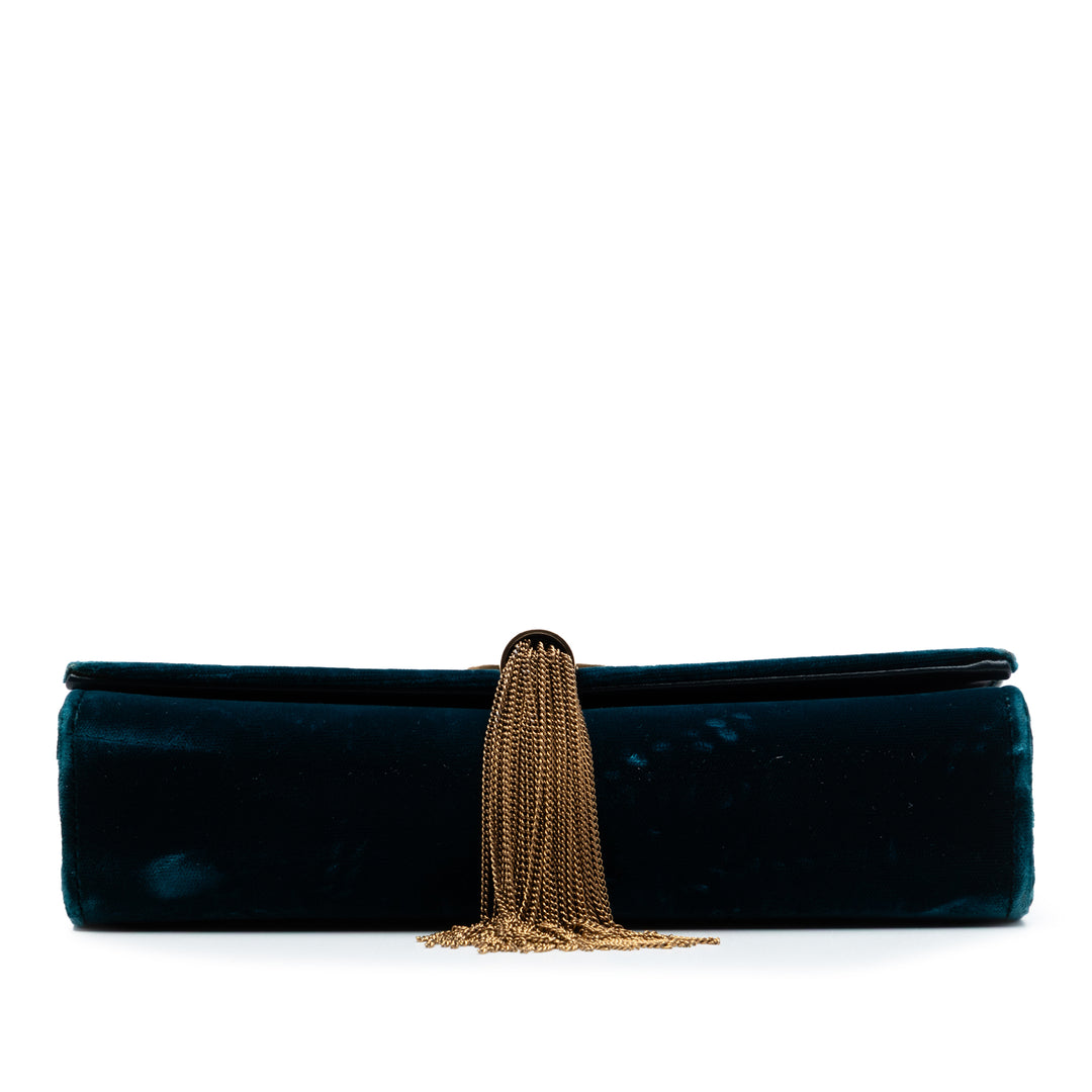 Saint Laurent Small Velours Monogram Kate Pompon Sac porté croisé