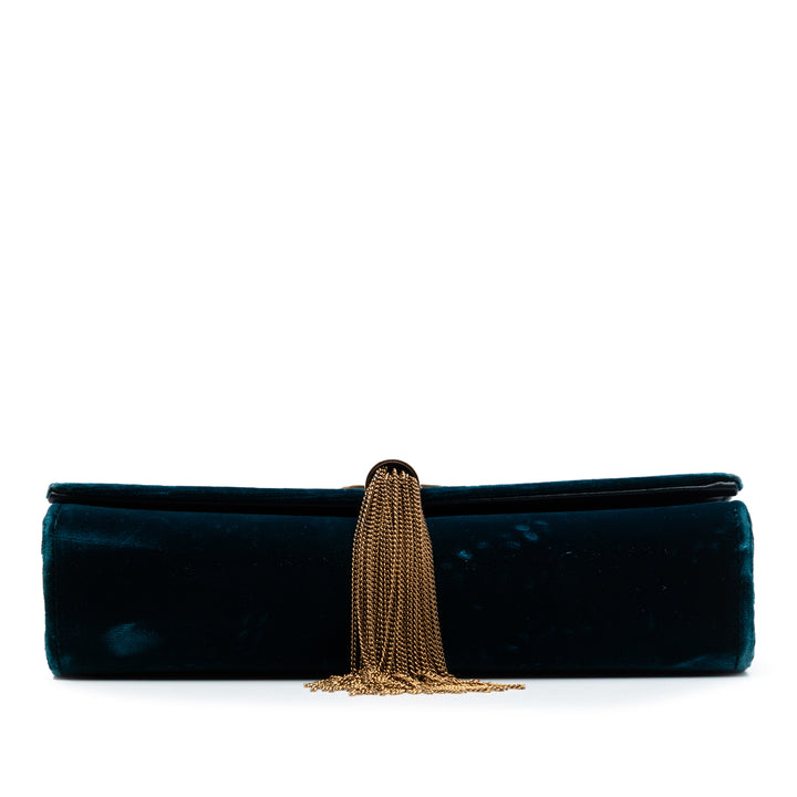 Saint Laurent Small Velours Monogram Kate Pompon Sac porté croisé