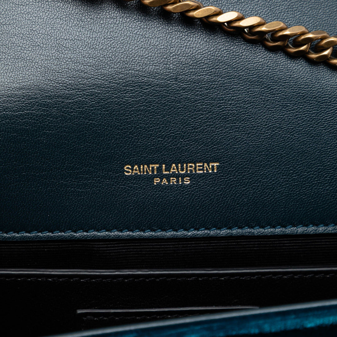 Saint Laurent Small Velours Monogram Kate Pompon Sac porté croisé