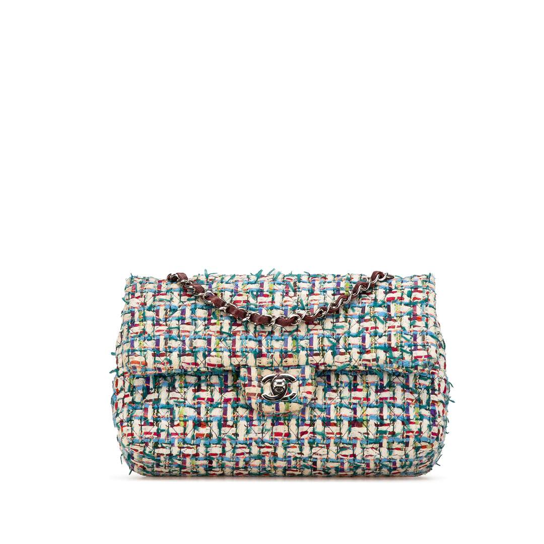 Medium Classic Multicolor Tweed Double Flap Multi - Gaby Paris