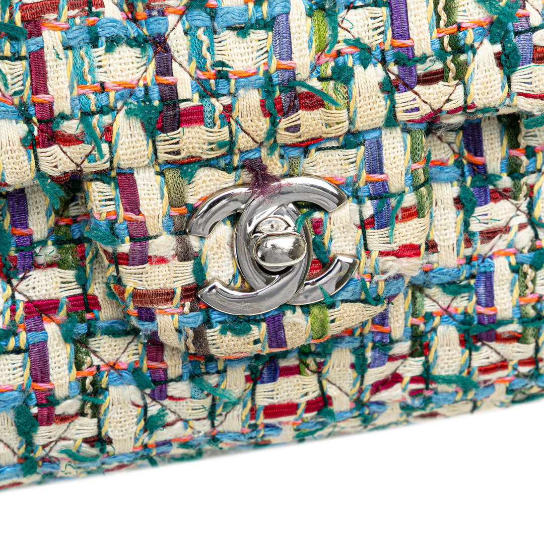 Medium Classic Multicolor Tweed Double Flap Multi - Gaby Paris