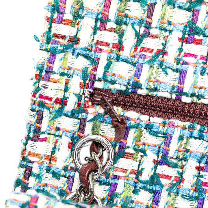 Medium Classic Multicolor Tweed Double Flap Multi - Gaby Paris