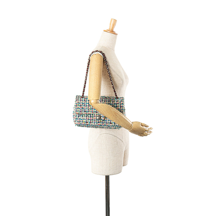 Medium Classic Multicolor Tweed Double Flap Multi - Gaby Paris
