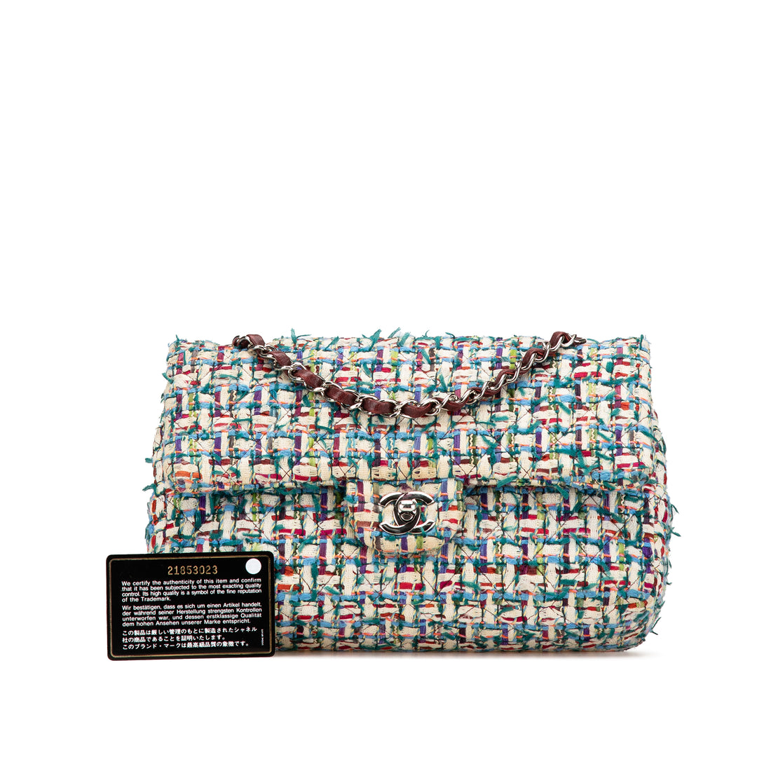 Medium Classic Multicolor Tweed Double Flap Multi - Gaby Paris