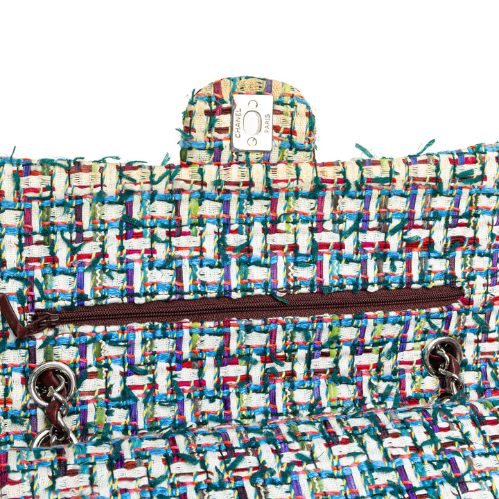 Medium Classic Multicolor Tweed Double Flap Multi - Gaby Paris
