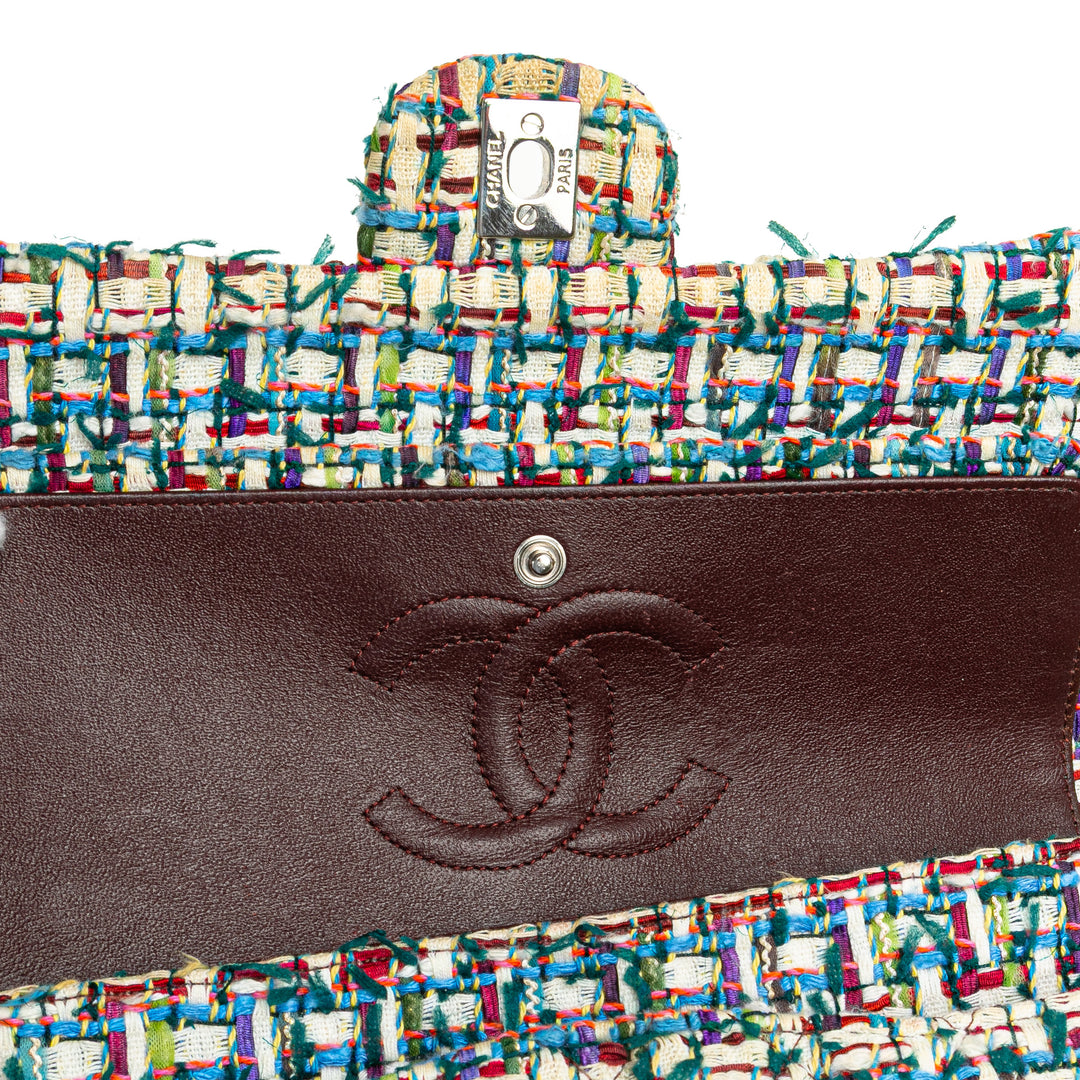 Medium Classic Multicolor Tweed Double Flap Multi - Gaby Paris