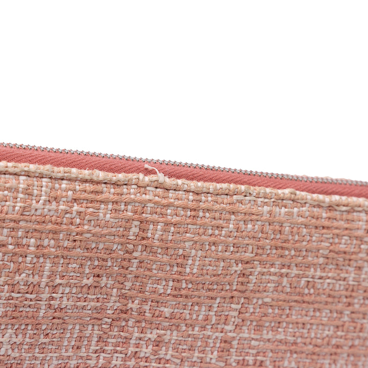 Large Tweed Deauville O Case Clutch Pink - Gaby Paris