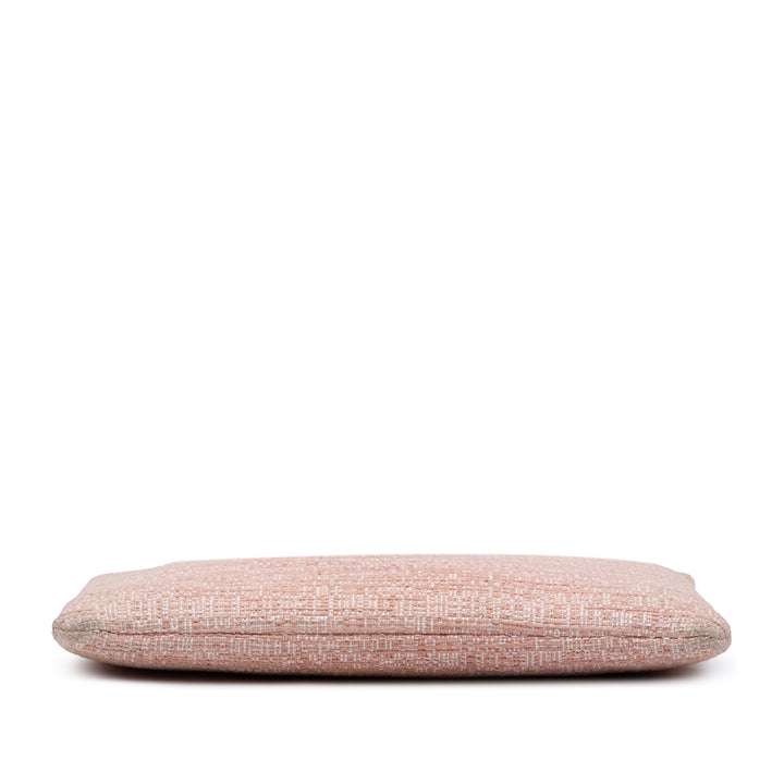 Large Tweed Deauville O Case Clutch Pink - Gaby Paris