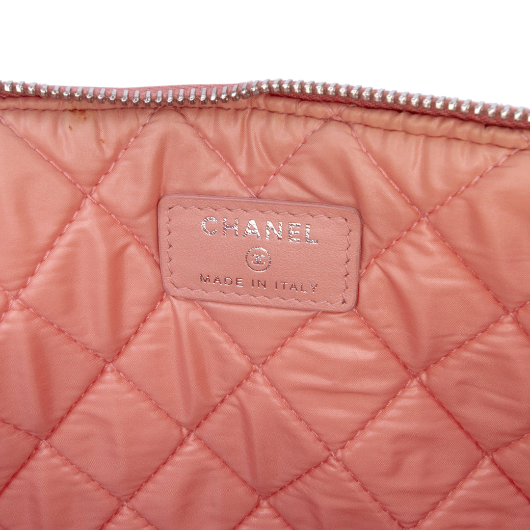 Large Tweed Deauville O Case Clutch Pink - Gaby Paris
