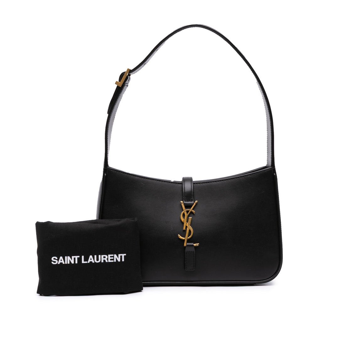 Saint Laurent Smooth Cuir de veau Le 5 a 7 Hobo Noir