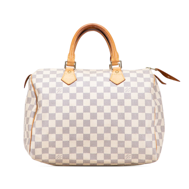 Louis Vuitton Damier Azur Speedy 30 Blanc – GABY PARIS Authentique
