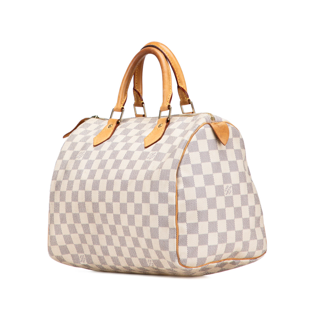 Louis Vuitton Damier Azur Speedy 30 Blanc – GABY PARIS Authentique