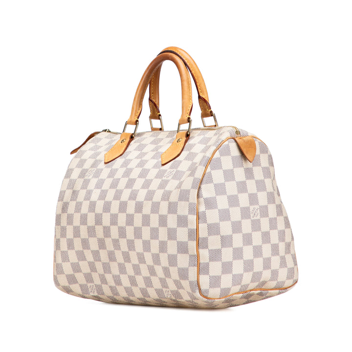 Louis Vuitton Damier Azur Speedy 30 Blanc – GABY PARIS Authentique