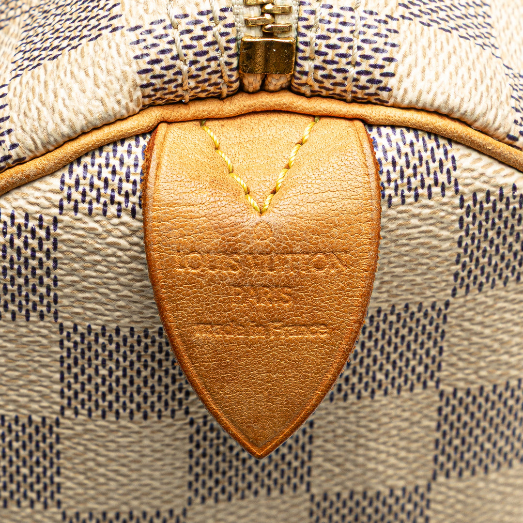 Louis Vuitton Damier Azur Speedy 30 Blanc – GABY PARIS Authentique
