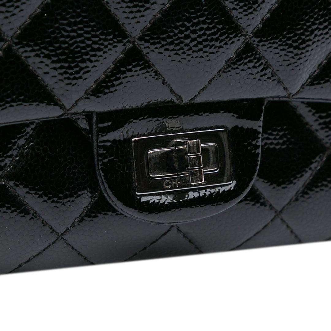 Quilted Patent Caviar 2.55 Reissue Flap 226 Black - Gaby Paris