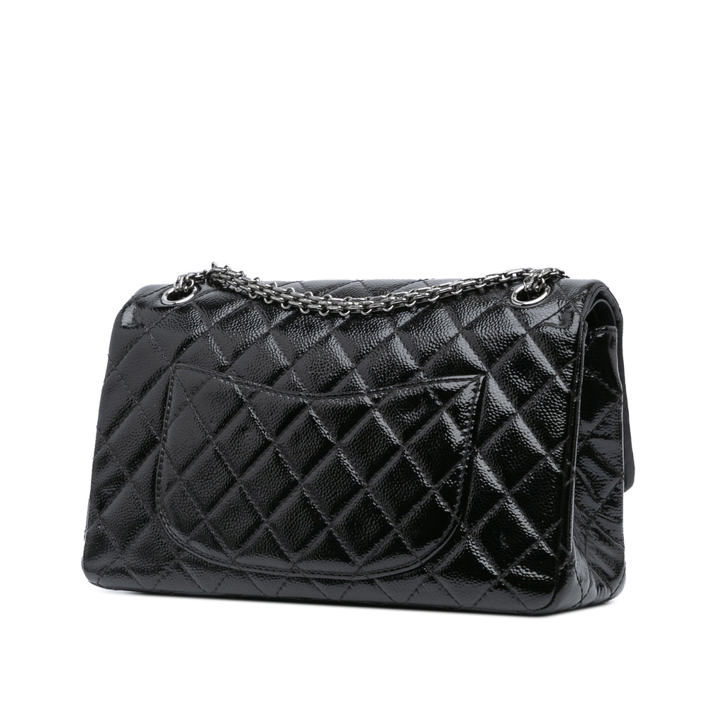 Quilted Patent Caviar 2.55 Reissue Flap 226 Black - Gaby Paris