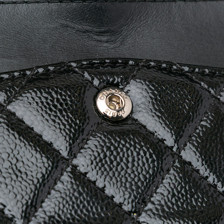 Quilted Patent Caviar 2.55 Reissue Flap 226 Black - Gaby Paris