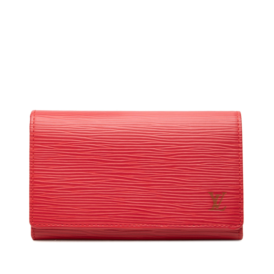 Louis Vuitton Porte Monnaie Billets Tresor Portefeuille Épi Rouge – vue principale – GABY PARIS