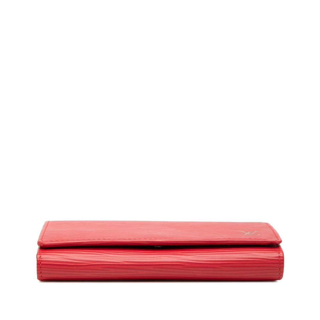 Louis Vuitton Porte Monnaie Billets Tresor Portefeuille Épi Rouge – vue 3 – GABY PARIS
