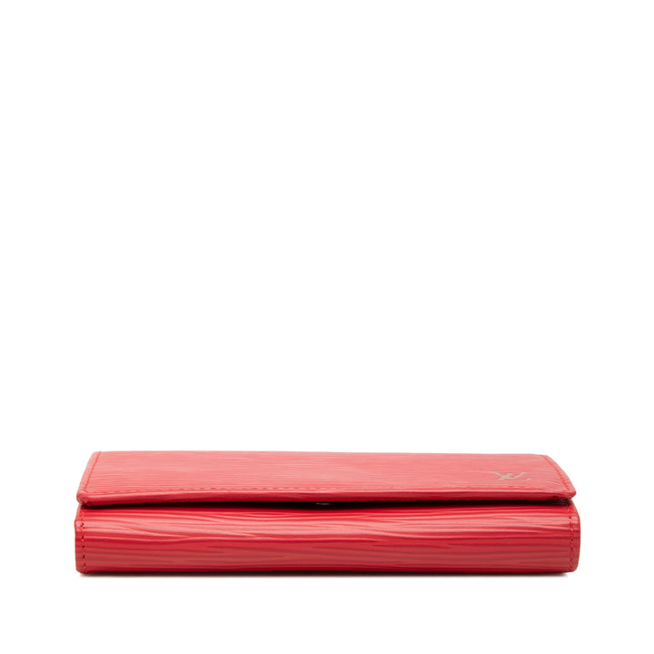 Louis Vuitton Porte Monnaie Billets Tresor Portefeuille Épi Rouge – vue 3 – GABY PARIS