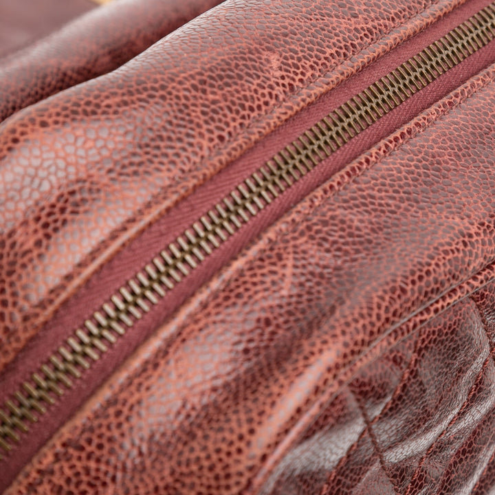 Chanel Large Matelassé Glazed Caviar Shiva à rabat