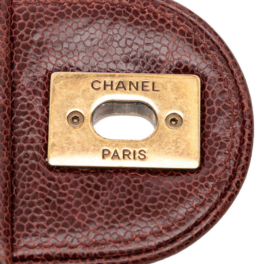 Chanel Large Matelassé Glazed Caviar Shiva à rabat