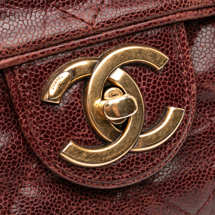 Chanel Large Matelassé Glazed Caviar Shiva à rabat