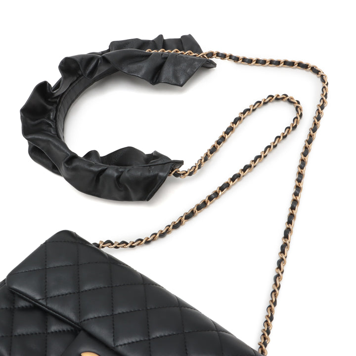 Chanel Mini Rectangular Classic Cuir d’agneau Romance Simple rabat Noir