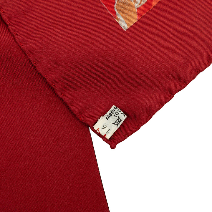 Hermès Carré Chasse A Vol 90 Marron – vue 4 – GABY PARIS