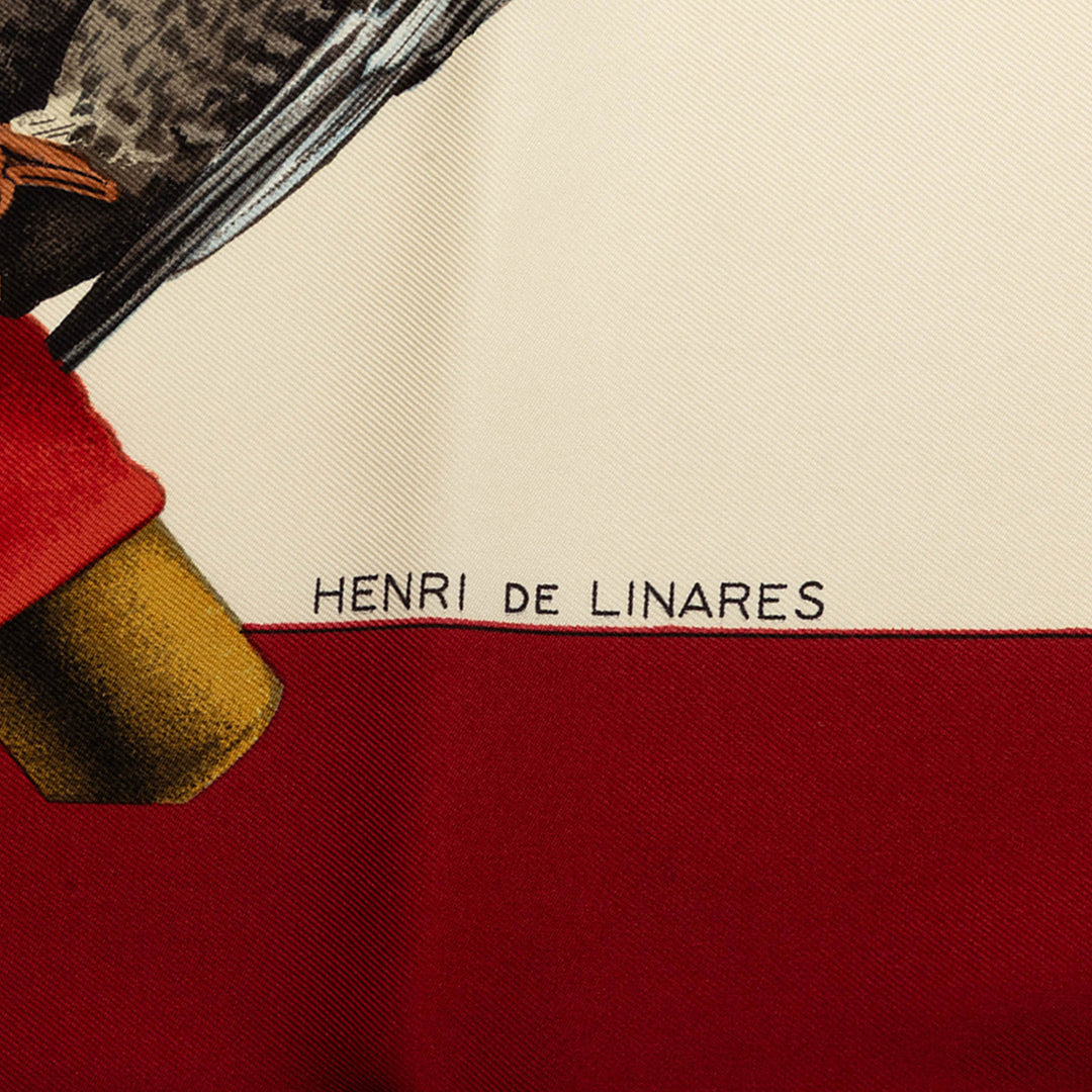 Hermès Carré Chasse A Vol 90 Marron – vue 5 – GABY PARIS