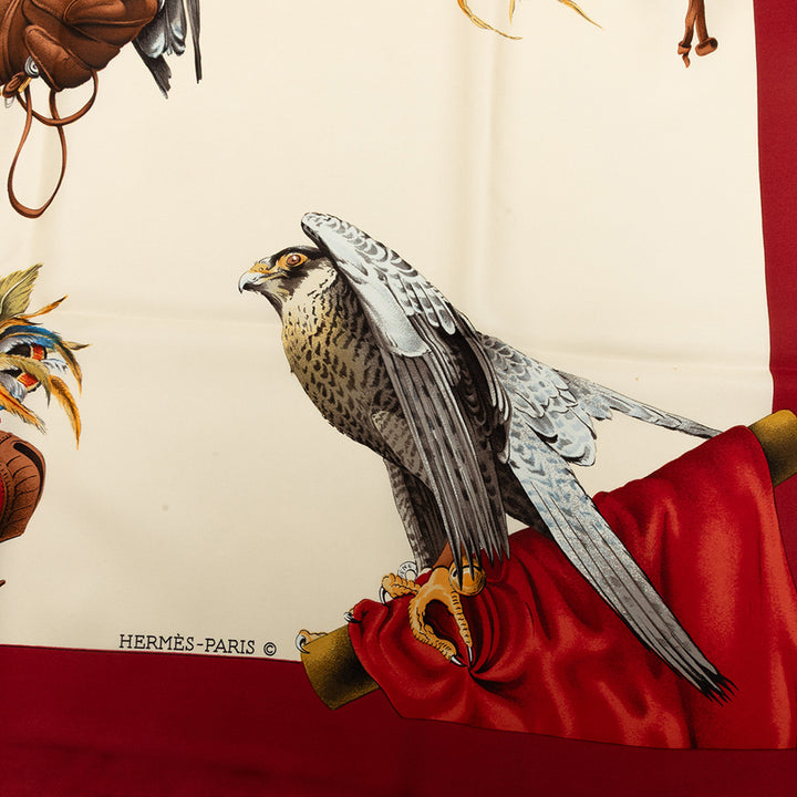 Hermès Carré Chasse A Vol 90 Marron – vue 6 – GABY PARIS